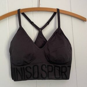 Miniso Sport Gray Strappy Sports Bra